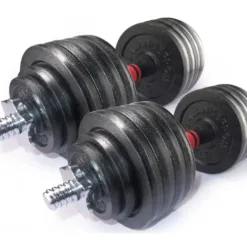 BalanceFrom Contoured Handle Cast Iron Adjustable Dumbbell Weight Set